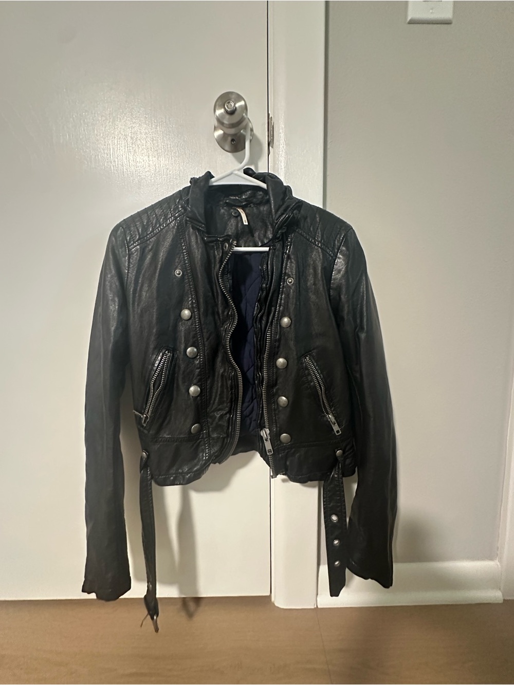 Free People Black Women's Leather Jacket